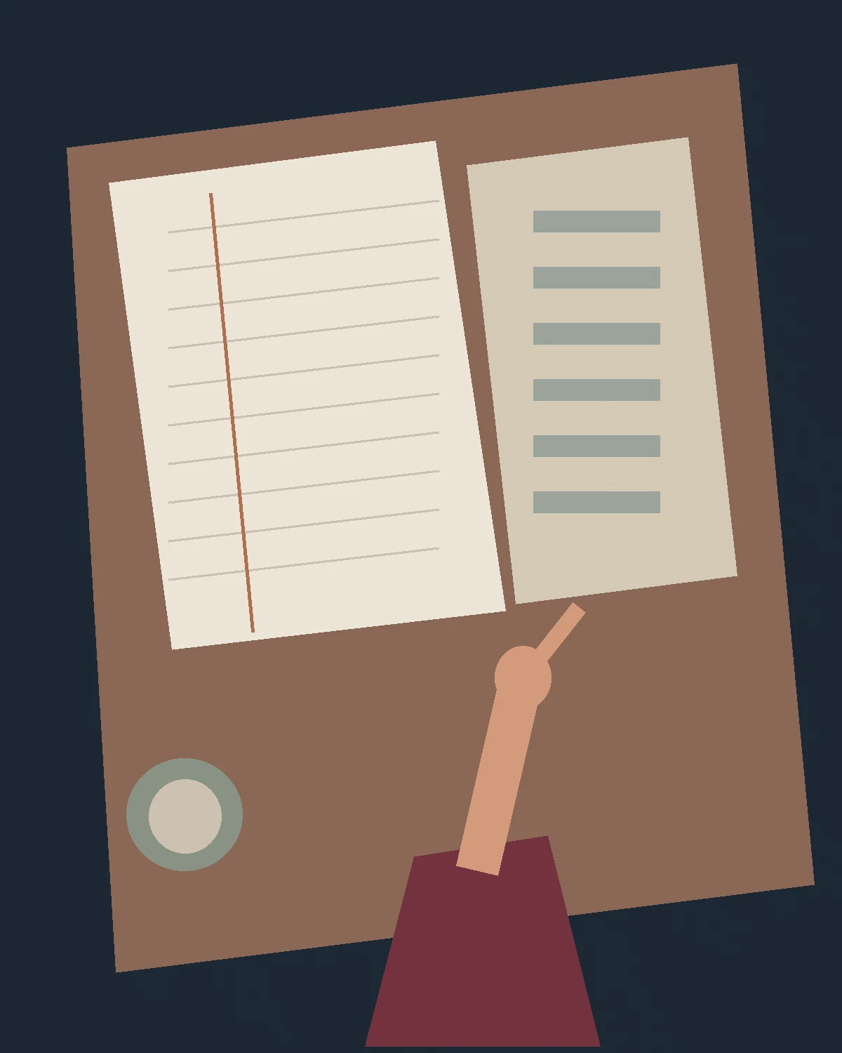 Main désignant un document financier sans donnée lisible
